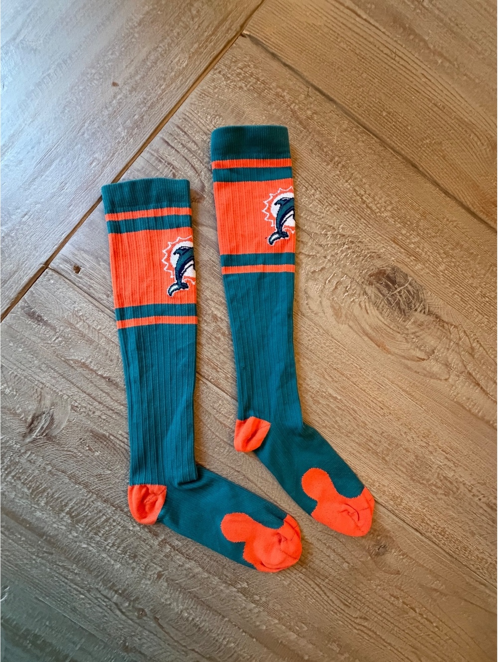 Miami Dolphins Knee High Socks Youth S/M Compression NFL Football